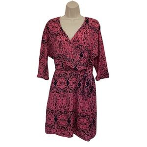 NWOT Collective Concepts Lined Mock Wrap Dress Size Medium Waist Tie